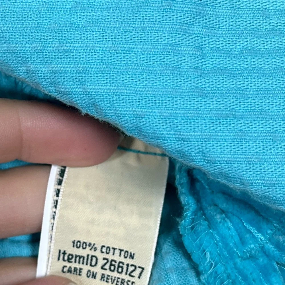 L.L. Bean Women’s L Sky Bright Blue Corduroy Button Spring Fall Midwest Shacket
